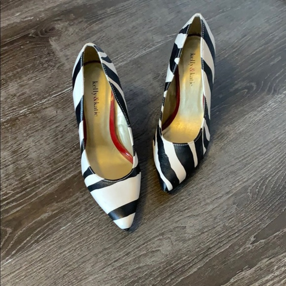 Kelly & Katie Black and White Heels